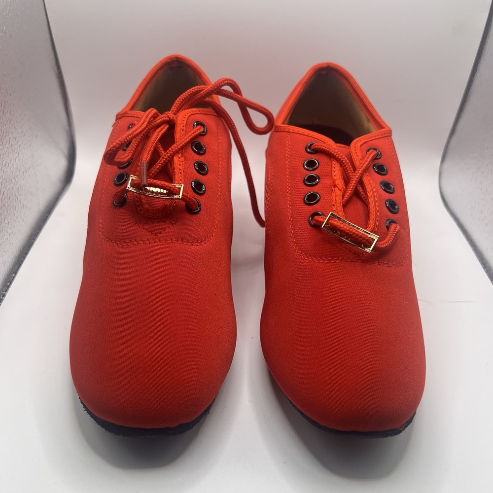 NEW Dance And Sway Women's Size 5.5 Ballroom Red Shoes Flared Heel 3"